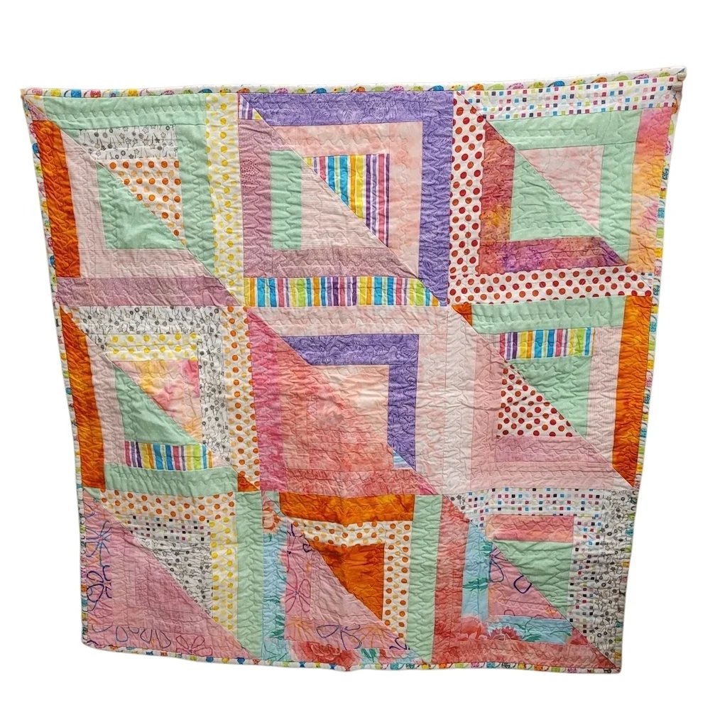 Handmade Modern Boy McFall's Quick Quilt Pattern Heirloom - 40 x 41
